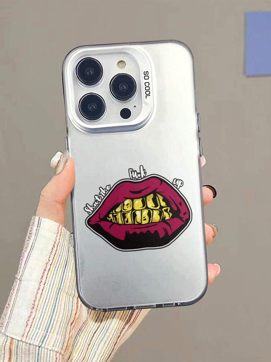 IMD Cartoon Phone Case With Big Mouth Golden Teeth & 3D P14promax, Cartoon P13, Painted P11, Anti-Drop P12, Cartoon XR, 78GES2 XS Phone Case Compatible With Iphone, P15 Samsung Series Phone Case - Multicolor - View 1