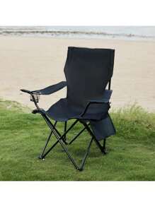 Sillas Plegables para Camping, Jardin, Playa o Pesca Portatil Ultraligera de Lona Impermeable - Negro - Ver 2