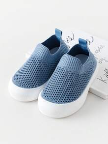 夏季新款嬰兒鞋，防滑柔軟底部透氣網眼鞋適合學步的嬰幼兒，適用於6個月至3歲男女寶寶，室內外休閒鞋 - 藍色 - 查看 2