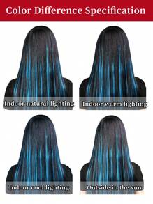 5 PCS Red Colored Clip In Hair Extensions 20 Inch Long Straight Hairpieces Clip In Synthetic, Halloween Cosplay Dress Up Fashion Party Christmas New Year Gift For Women Christmas New Year Carnival Music Festival Use(RED)