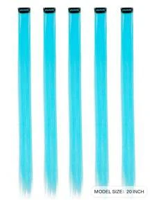 5 PCS Red Colored Clip In Hair Extensions 20 Inch Long Straight Hairpieces Clip In Synthetic, Halloween Cosplay Dress Up Fashion Party Christmas New Year Gift For Women Christmas New Year Carnival Music Festival Use(RED)