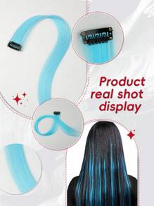 5 PCS Red Colored Clip In Hair Extensions 20 Inch Long Straight Hairpieces Clip In Synthetic, Halloween Cosplay Dress Up Fashion Party Christmas New Year Gift For Women Christmas New Year Carnival Music Festival Use(RED)