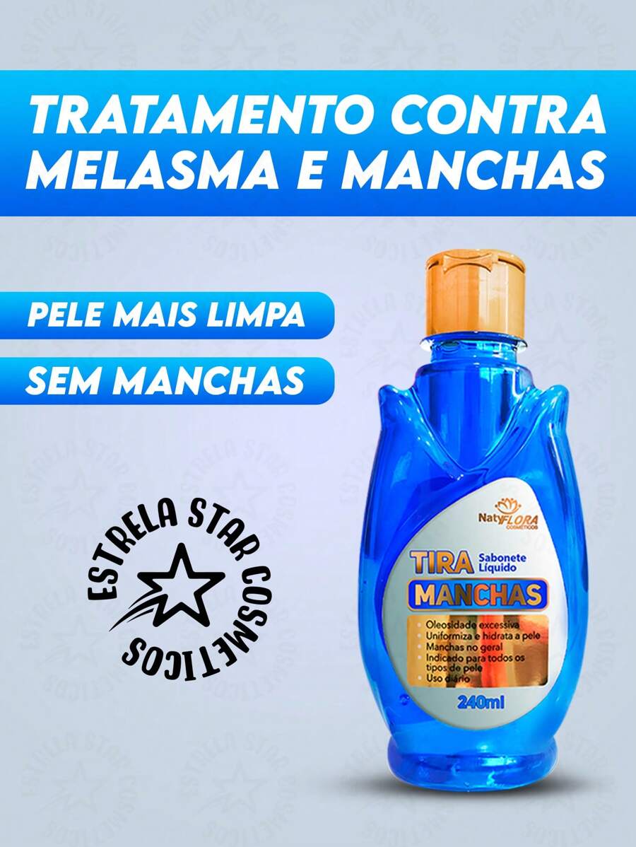 Sabonete liquido tira mancha 240ml cambate manchas escuras na pele - Azul - Visão 1