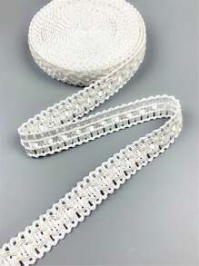 1 Roll 18mm Width  Double-Colored Lace Trim Polyester Woven Tape For DIY Clothing Accessories