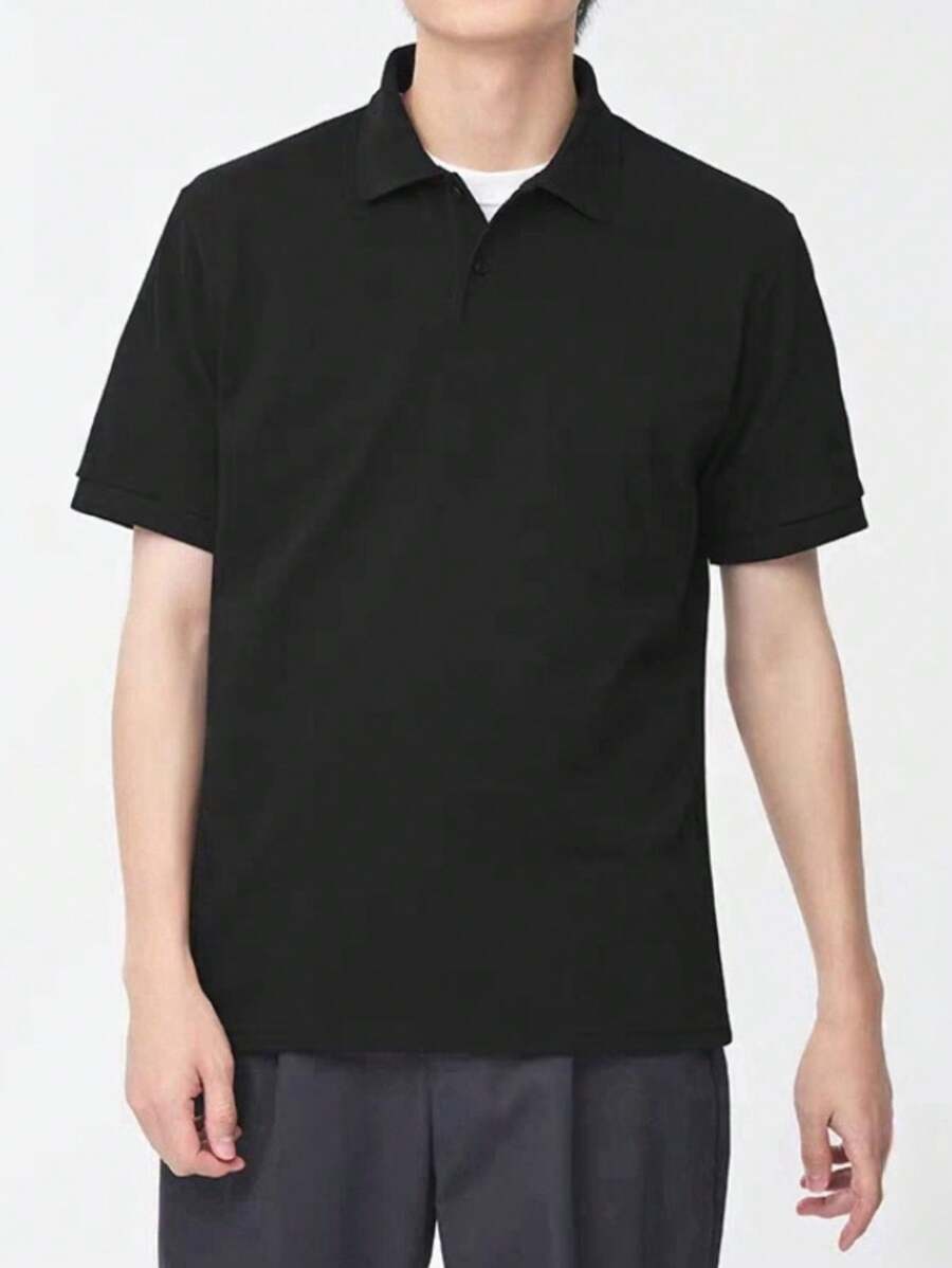 Men Polo Shirts - 黑色 - 查看 1