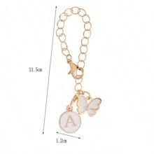 蝴蝶圓形字母鏈水瓶帶創意裝飾掛飾杯子配件