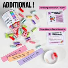 Friendship Messages Pre-Written In A Bottle (60+ PCS), Friend Gifts For Women Sister Bestie, Unique Capsule Letters In Plastic Jar Cute BFF Gifts Birthday Christmas Gift Idea