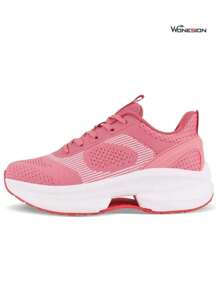 Womens Walking Running Shoes Athletic Non Slip Arch Support Tennis Fashion Sneakers - Hồng - Xem 1