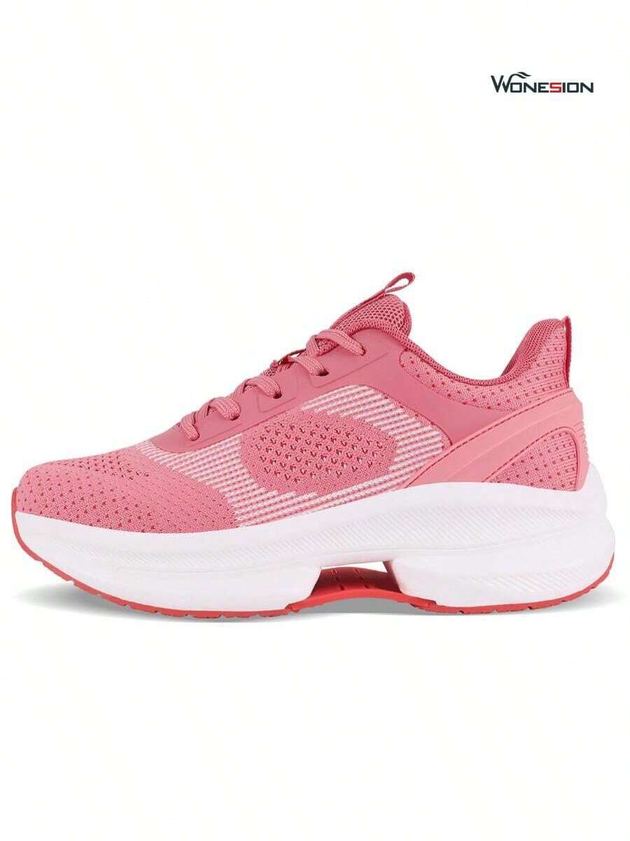 Womens Walking Running Shoes Athletic Non Slip Arch Support Tennis Fashion Sneakers - Hồng - Xem 1