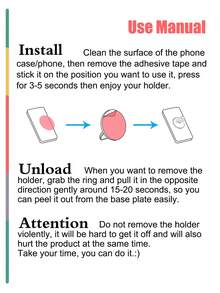 One Crystal Rhinestone Decorated Ring Holder Stand, 360 Degree Rotating Desktop Phone Holder, Suitable For All Phones/Phone Cases. - Clear - View 7