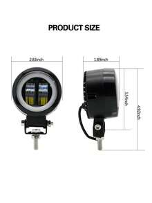 Faros LED delanteros redondos de lupa ojo de angel DRL luces antiniebla 20W para coche moto 2 Uds - Azul - Ver 4