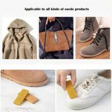 1pc Universal Leather And Suede Dry Cleaner - Sử dụng bàn chải giày cao su và khăn để làm sạch - một lát - Xem 5