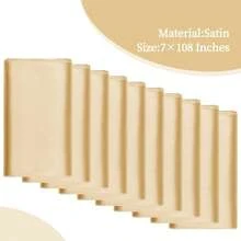 8/12/16pcs Rose Gold Satin Bow Chair Sashes, Suitable For Wedding, Party, Baby Shower, Birthday Party Decoration - Champagne - View 4