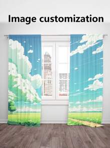 2pcs Customized Curtains,DIY Customized Throw Pillow Home Decorative,Wedding Gift ,Birthday Present,Anniversary Gift,Pet ,Baby Print Curtains