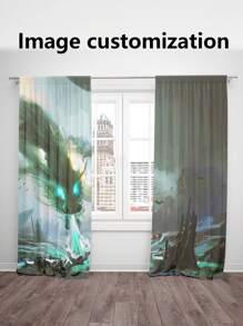 2pcs Customized Curtains,DIY Customized Throw Pillow Home Decorative,Wedding Gift ,Birthday Present,Anniversary Gift,Pet ,Baby Print Curtains