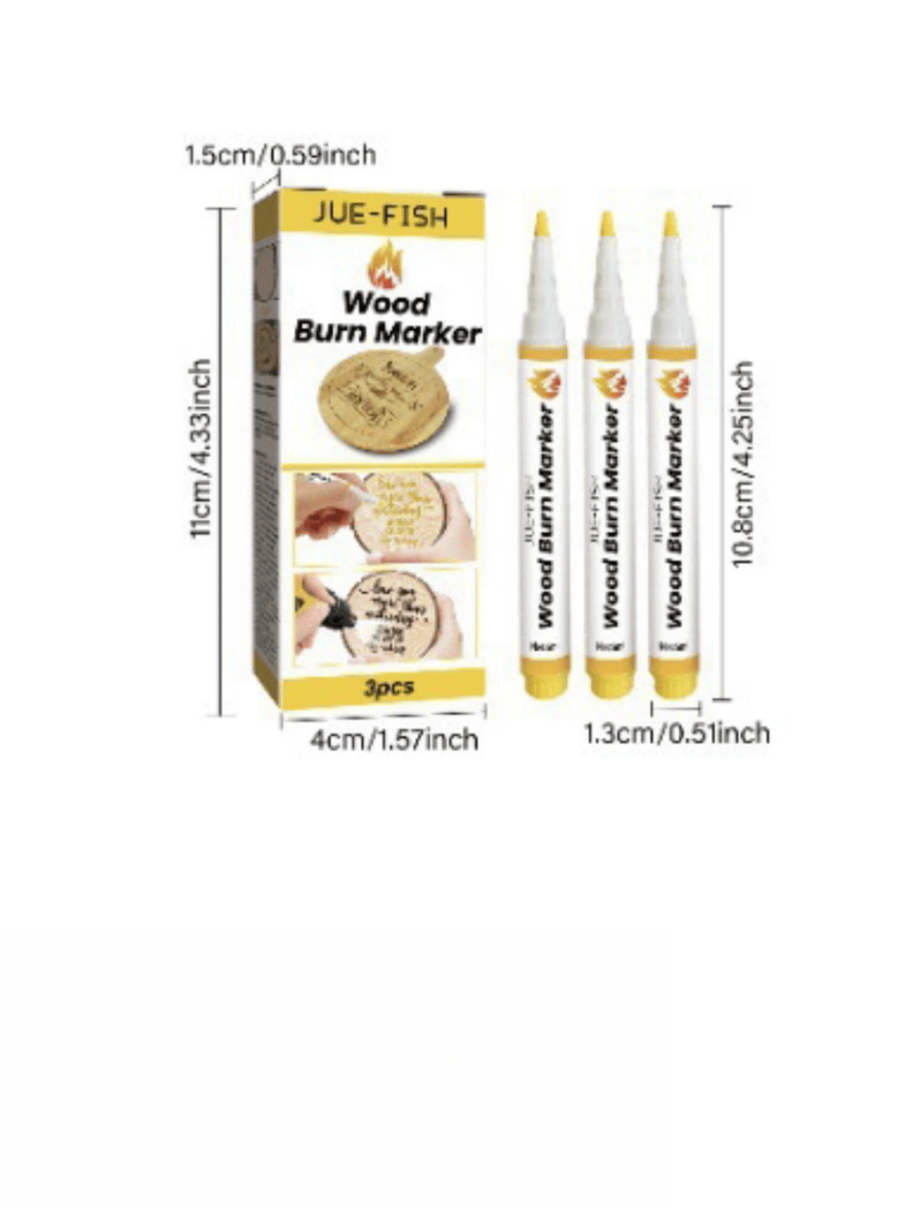 JueFish Wooden Burning Marker Pen, DIY Wooden Coaster, Chopping Board