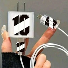 3 Stücke/Set Apfel/Katzenstil Datenkabel Kopfschutzabdeckung verhindern Kratzer kompatibel mit iPhone Ladegerät Schutzhülse