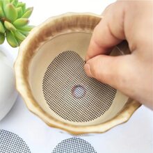 50pcs Plant Pot Bottom Grid Mat, Round Drainage Hole Screen To Prevent Soil Loss, Sealing Mesh For Plant Drainage, For Bonsai And Flower Pot Gardening