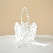Canasta para lanzar pétalos de flores para niña de las flores, canasta de flores para la novia, accesorio decorativo para boda