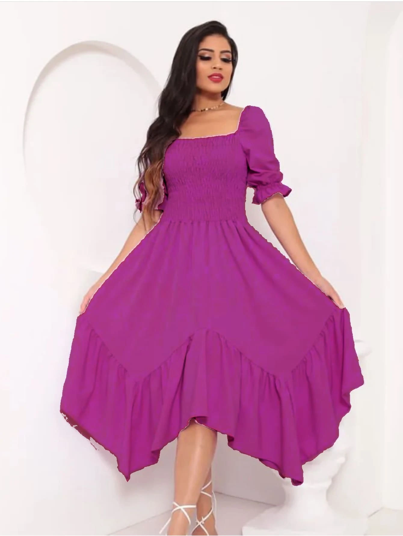 Women Dresses - 玫瑰紅 - 查看 1