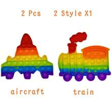 2/3 Pcs Traffic Pop Fidget Toys Set, Silicone Rainbow Traffic Popper Fidget Set, Birthday Gifts, Easter Basket Stuffers, Christmas Gifts,Autism Learning French Popits Push Pop Bubble Popping Sensory Toy For Kids