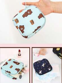Bolsa de armazenamento de absorventes higiênicos de desenho animado, 1 peça portátil de grande capacidade, bolsa menstrual, bolsa de armazenamento de beleza, carteira, bolsa de maquiagem, bolsa de maquiagem, bolsa de cuidados com a pele, bolsa de higiene, cubos de embalagem, itens essenciais para viagens, itens essenciais para cruzeiros, itens essenciais para dormitórios, presentes para madrinhas de casamento, presentes para mães, presentes de aniversário, presentes para amigos e professores, decoração para casa, decoração para banheiro, sala de estar, quarto, organizador de banheiro, organizador de joias, bolsas de maquiagem, organizador de maquiagem, organizador de maquiagem, armazenamento de maquiagem
