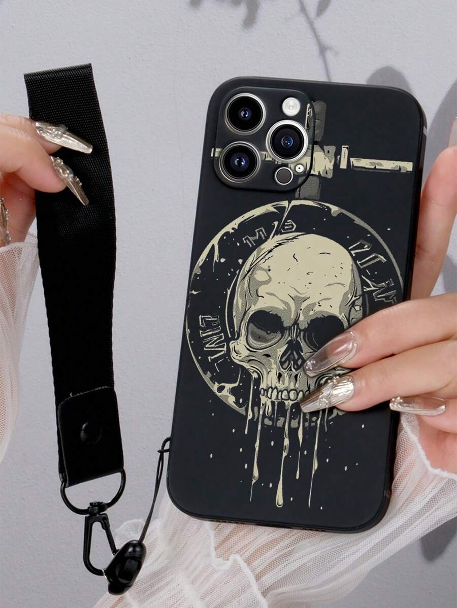 Bộ xương kinh dị Halloween 1 chiếc Vỏ điện thoại TPU màu đen chống rơi hình đầu lâu và 1 dây buộc mỏ màu đen tương thích với vỏ iPhone/Vỏ điện thoại phù hợp/Vỏ điện thoại có dây buộc/Vỏ điện thoại ngộ nghĩnh/Vỏ điện thoại Android/Vỏ điện thoại Samsung/Vỏ điện thoại Xiaomi/Oppo Ốp điện thoại/Galaxy A51 4G/Galaxy A52/A52s 5G/Galaxy S23 Ultra/Galaxy A13 4G/Galaxy A12/Galaxy S22 Ultra/OPPO A54/Galaxy A54/IPhone 14 Pro Max/Galaxy A04E/Galaxy A05S/Galaxy A34/Galaxy S24 Siêu 5G/Redmi Note 13/Galaxy A14/Galaxy A32 4G - Nhiều màu - Xem 1
