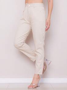 Women Jeans - 米色 - 查看 3