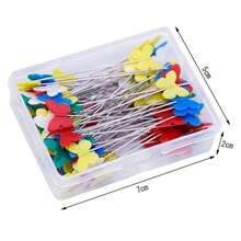 100pcs Hand-Sewing Pins Including Flower Head Pins, Bird Head Pins, Button Pins, And Dressmaking Pins For Sewing, Quilting, And Needlework - Multicolor - View 11