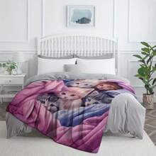 1 pièce Chaton mignon et confortable couverture de flanelle légère imprimée en microfibre pour canapé, lit, voyage, camping et salon. Cette couverture de flanelle est douce et chaude, un cadeau parfait pour la famille et les amis.