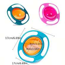 360 Rotate Avoid Food Spilling Food Snacks Bowl Lunch Box Baby Bowl Children Tableware Non Spill Bowl Toy Dishes Universal Children Christmas Gifts Green
