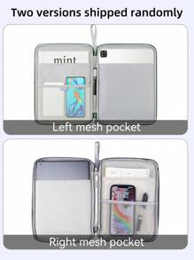 DANYCASE 平板电脑手提包 兼容 iPad 三星保护套 适用于 8 至 12.9 英寸平板电脑内胆包 防震袋 多口袋 - 墨綠色 - 查看 3