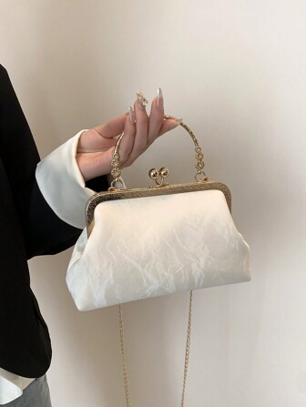 1pc Fashionable And Portable Solid Color Clutch Chain Evening Bag,Simple Shoulder Bag,Casual Tote Bag,Versatile Crossbody Bag,Suitable For Daily Use Of WomenTready Bride Bag, Perfect For Party,Wedding, Prom,Dinner/Banquet, Matching With Wedding Dress, Formal Dresses, Prom Dress, Birthday Dress, Party Dress