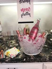 Acrylic Party Ice Bucket, Suitable For Chilling Beverages, Champagne, Whiskey, Fruits, Milk, Etc. Can Be Used For Party Decoration And Home Kitchen