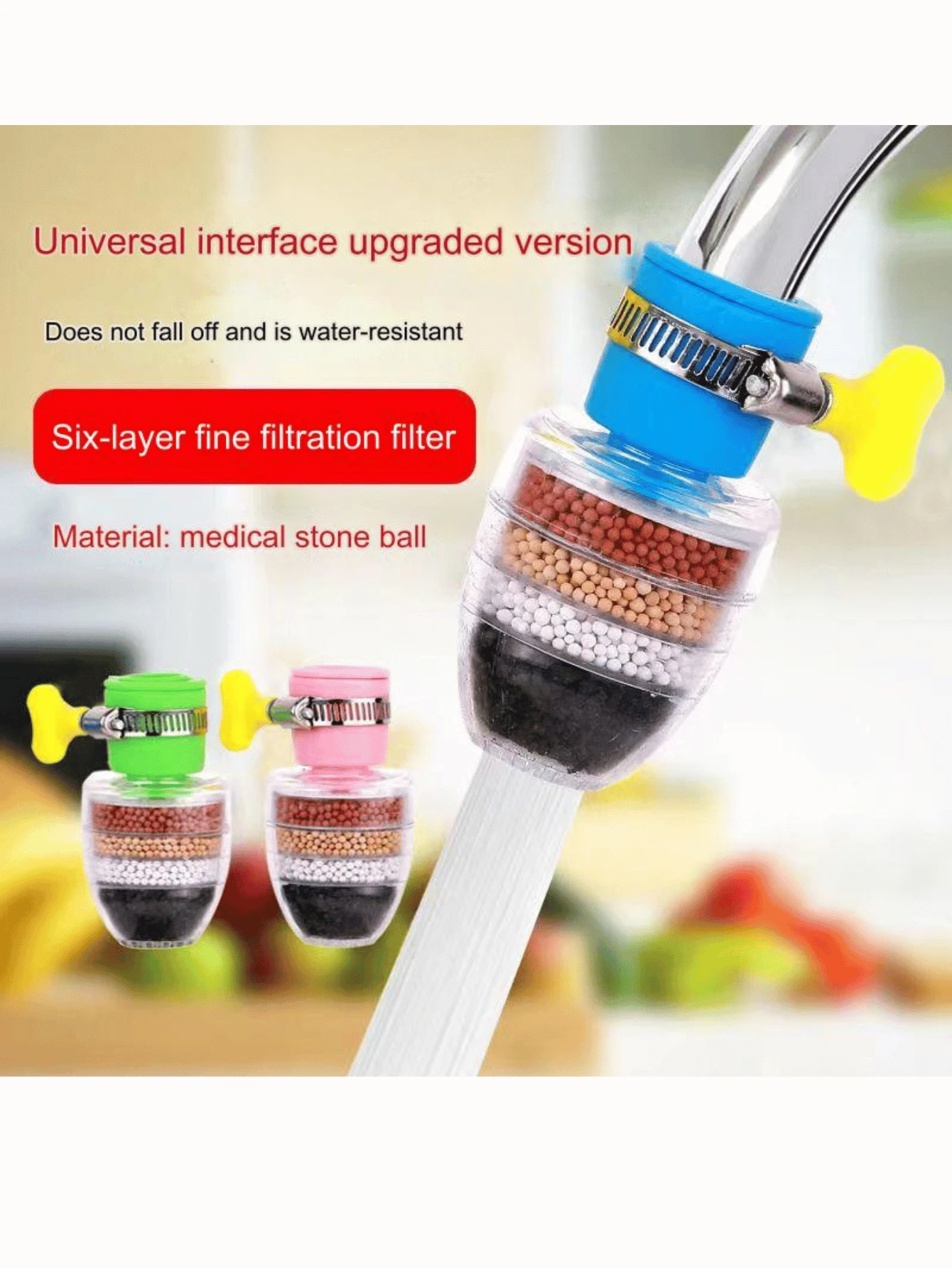 Faucet Water Filter Faucet Mount Filters Purifier, SplashProof & Water