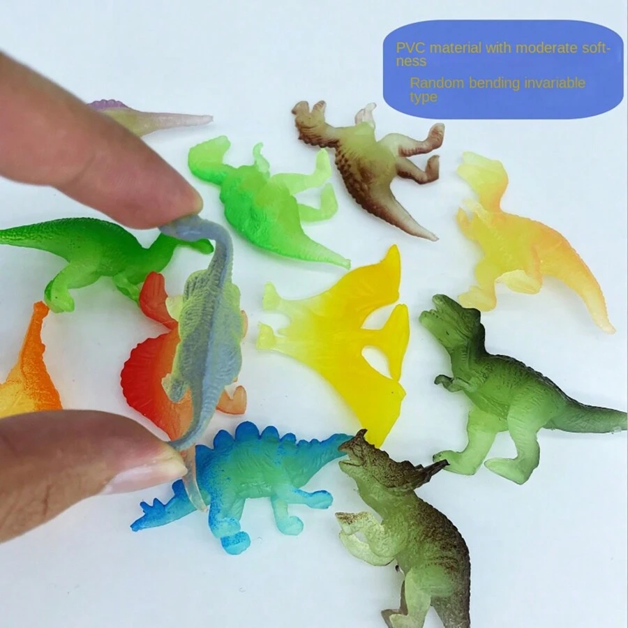 12 piezas de modelos de dinosaurios luminosos de múltiples tamaños, suministros de decoración de fiesta, educación para niños, modelo de plástico perfecto como regalo para la decoración del cuarto de los niños, juguete de dinosaurio y animal, "El Buen Dinosaurio", juguetes para niños y niños, figuras de dinosaurio