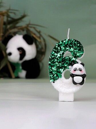 1 ชิ้นสร้างสรรค์แฮนด์เมดประกบ-สีจำนวนเทียนวันเกิดกับแพนด้าน่ารักตกแต่งอุปกรณ์เสริม, เทียนท็อปเปอร์เค้กสำหรับวันเกิด/วันครบรอบพรรคตกแต่งเค้ก