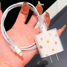 3 Stücke/Set Apfel/Katzenstil Datenkabel Kopfschutzabdeckung verhindern Kratzer kompatibel mit iPhone Ladegerät Schutzhülse