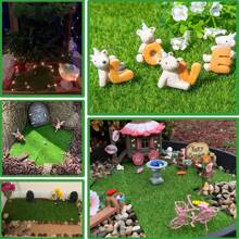 1/3 Stücke Mini Künstliche Blumen Garten Rasen für Puppenstube: 15cm*15cm/6"*6" Miniatur Fake Puppenstuben Hof Mikrolandschaft Topfpflanze DIY Dekor Accessoires, Mini Bauernhof, Miniatur Sachen, Mini Essen