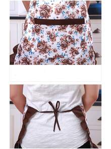 1pc Spring And Summer Single Layer Rose Lace Apron For Kitchen Household Chores, Cute Korean-Style Neck Hanging Fashionable Waist Protection For Restaurant Women - Red - View 7