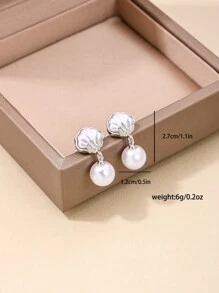 3 Paar modische Metall- und Perlen-Hängeohrringe für Frauen, französischer Küstenstil geeignet für den täglichen Arbeitsweg, Reisen, Strand, Date, Geburtstag, Feierlichkeiten
