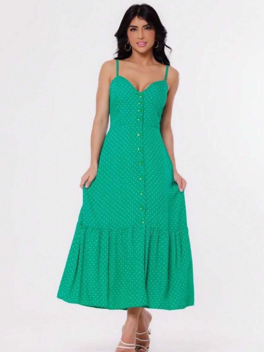 Women Dresses - Olive Green - View 1