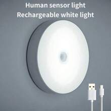 1入組白光/暖光智慧人體感應LED充電夜燈，適合家居衣櫥、走廊、臥室、床頭等使用 - 彩色 - 查看 9