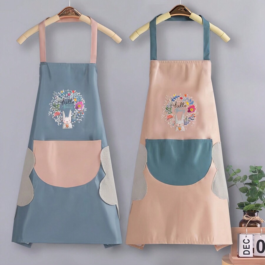 EORPAVU Grillschürzen Paar-Set - Wasserdichte Küchenschürzen Mit Alphabet Design