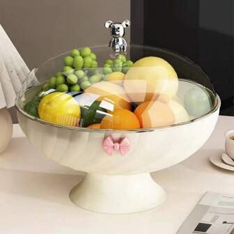1pc Premium Luxurious Fruit Bowl/Basket, Innovative Design For Afternoon Tea, Candy, Desserts, Coffee Table Christmas Gift