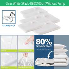 5pcs Vacuum Storage Bags, Save Storage Space Bedroom Organization Quilts Blankets Clothes Storage Vacuum Seal Bags Without Travel Hand Pump Decorations Decor Festival Decor Room Decor Home Decor Decor Bedroom Decor Decor, Room Decor, Decorations, Decorations, Decor, Decor, Decor, Decor, Storage, Organizer