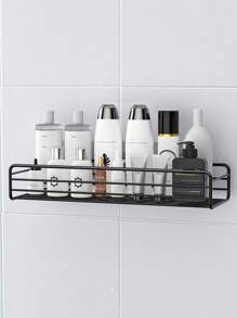 Estante de almacenamiento de hierro para baño y cocina, estante de almacenamiento montado en la pared no poroso, organizador de estante de almacenamiento para baño y cocina