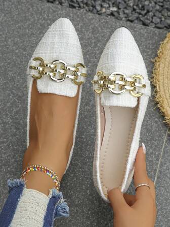 Zapatos planos de mujer con lazo en punta y empeine bajo para uso al aire libre, superficie de tela rosa roja, suela suave para trabajo y uso diario, mocasines planos para conducir para otoño