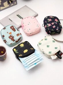Bolsa de armazenamento de absorventes higiênicos de desenho animado, 1 peça portátil de grande capacidade, bolsa menstrual, bolsa de armazenamento de beleza, carteira, bolsa de maquiagem, bolsa de maquiagem, bolsa de cuidados com a pele, bolsa de higiene, cubos de embalagem, itens essenciais para viagens, itens essenciais para cruzeiros, itens essenciais para dormitórios, presentes para madrinhas de casamento, presentes para mães, presentes de aniversário, presentes para amigos e professores, decoração para casa, decoração para banheiro, sala de estar, quarto, organizador de banheiro, organizador de joias, bolsas de maquiagem, organizador de maquiagem, organizador de maquiagem, armazenamento de maquiagem