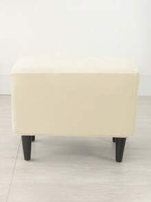 1Pc Stretch Ottoman Slipcover High Stretch Micro Fiber Foot Stool Protector Cover Folding Storage Stool Furniture For Elastic Bottom For Footrest Ottoman Furniture - Beige - View 6